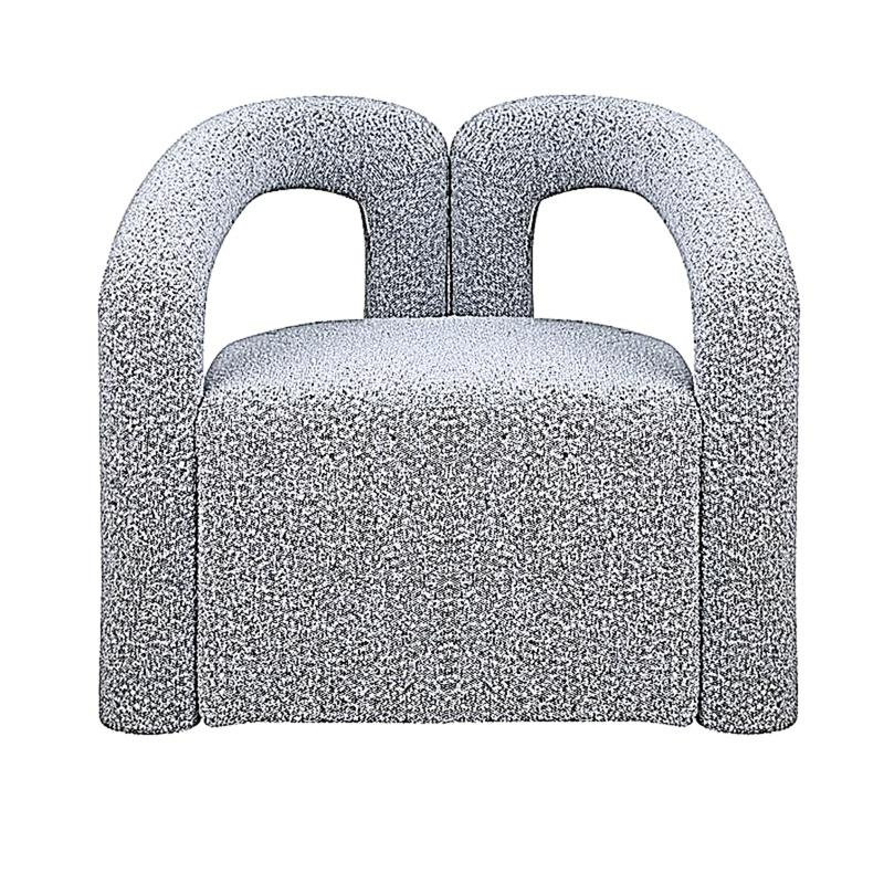 Chaise d'appoint moderne / contemporaine en tissu Boucle, fauteuil rembourré de conception tubulaire, gris, Gris