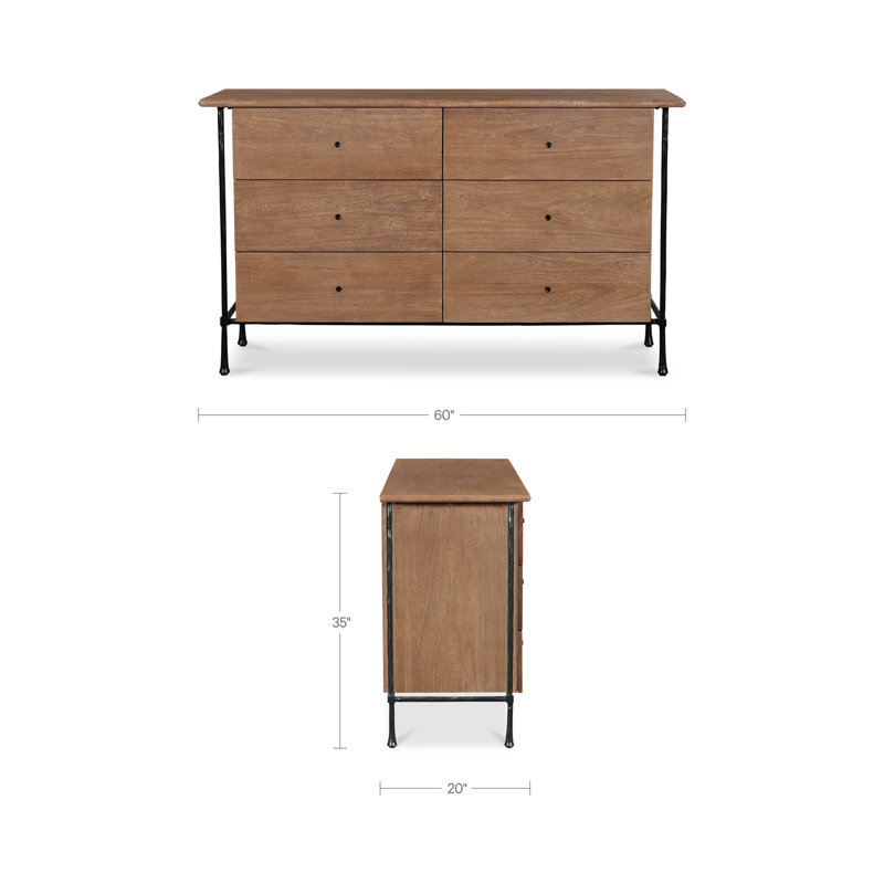 Rene 6 - Drawer Solid Wood Dresser