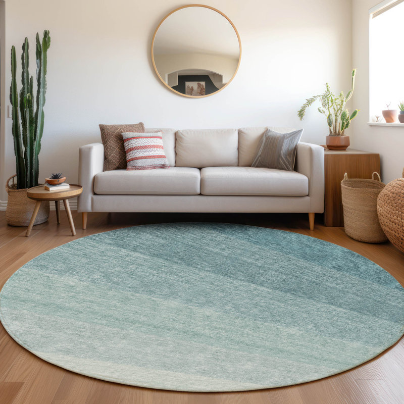 Tapis de cuisine intérieur / extérieur lavable à la machine, Rond 8 pi