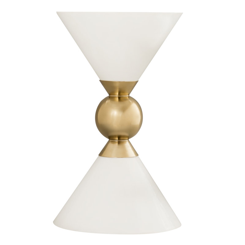 White and Gold Round Metal Accent Table