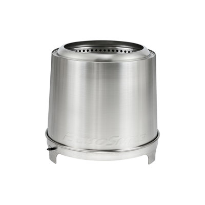  5.9 In. Brushed Silver Stainless Steel Wood Outdoor Portable Tabletop Fire Pit