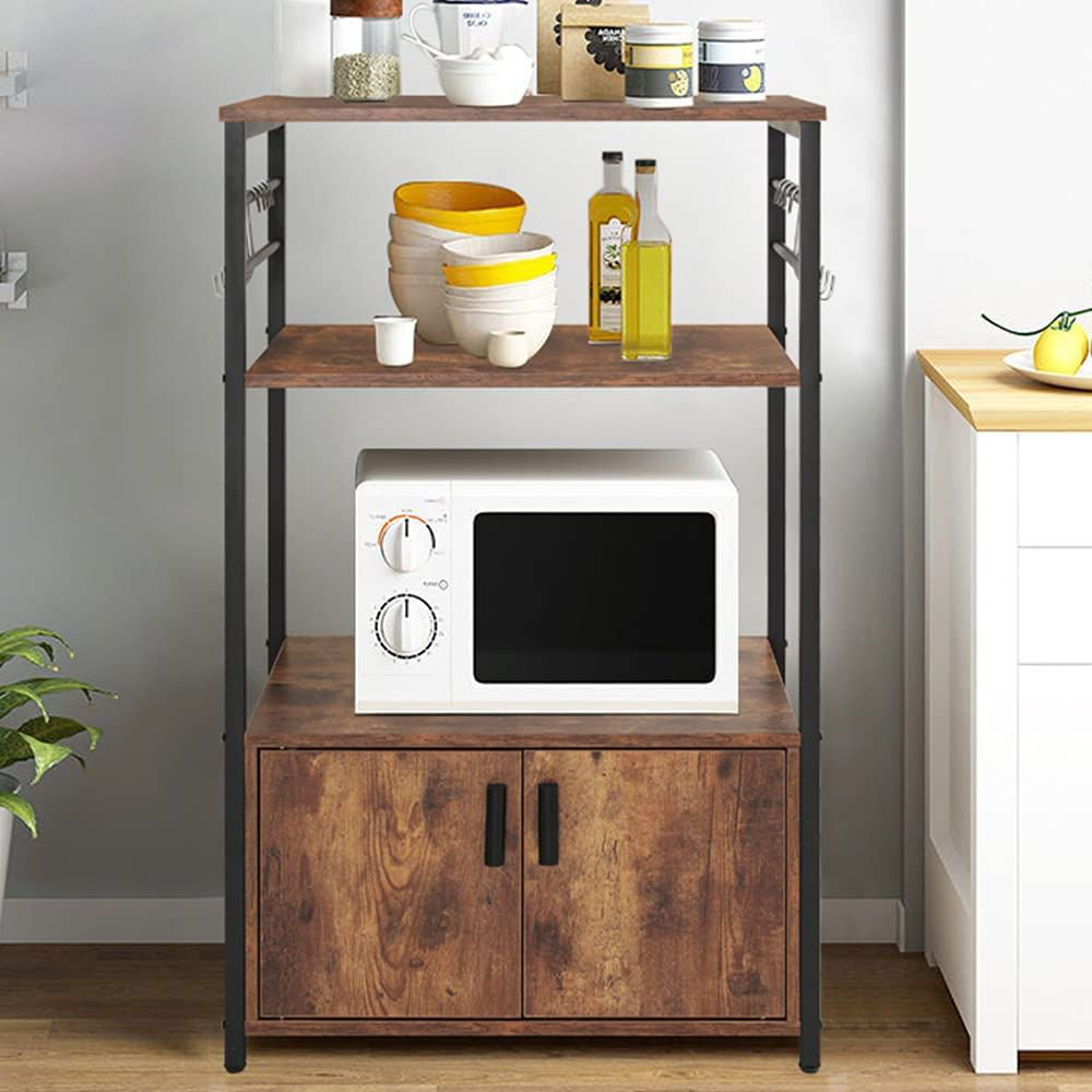 17 Stories 23.6'' Steel Standard Baker's Rack with Wooden Shelves | Wayfair