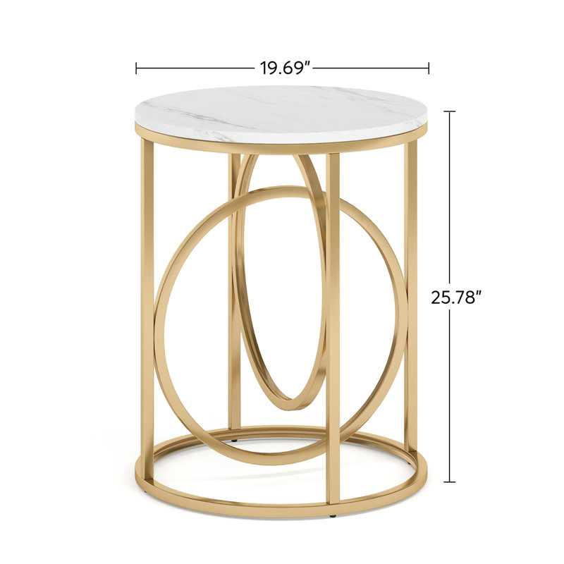 Table de bout ronde de 20 po pour le salon