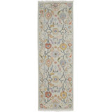 Karina Hand Knotted Wool Floral Area Rug in Orange/Yellow/Ivory
