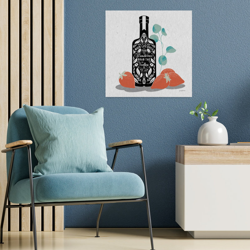 Art contemporain vodka avec alcool noir, H 18 po x l 18 po