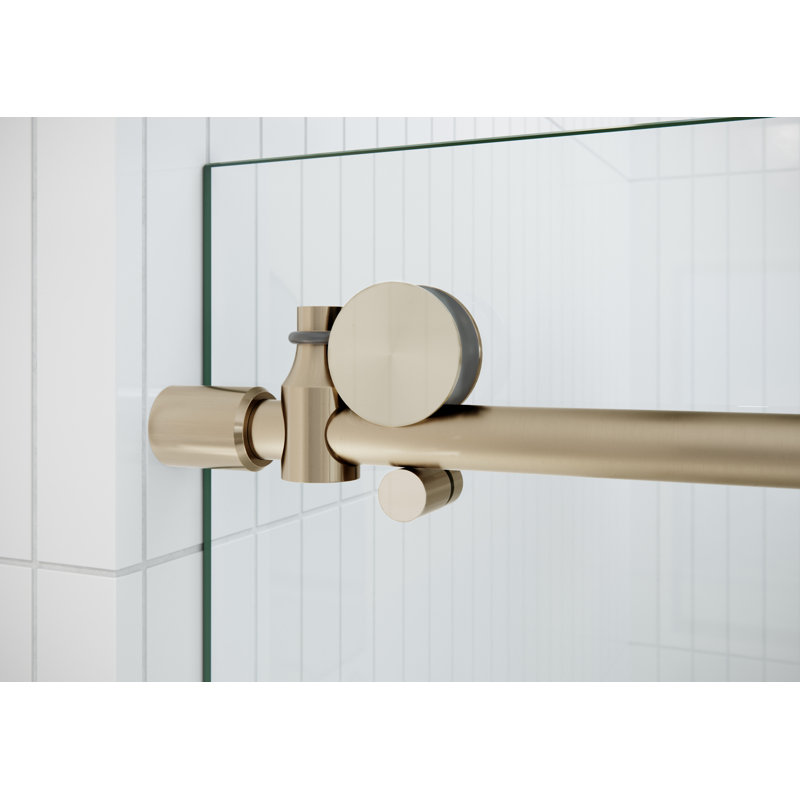 Eclipse 64 - 68 in. x 78 in. Fully Frameless Sliding Shower Door, Brushed Bronze