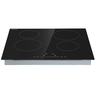 VEVOR 24" Black Electric 4 Burner Cooktop with Dual Size Power Burner