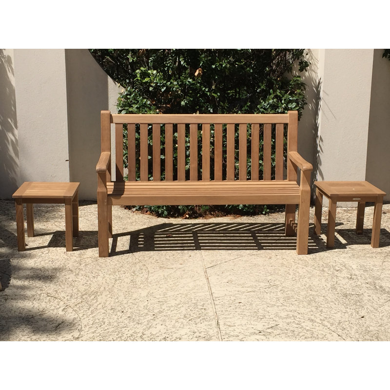 Banc d'extérieur en teck Charleston, Brun, H 39 po x l 60 po x P 25,5 po