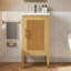 Armoire de salle de bain avec rangement, solution pour petit espace avec lavabo en céramique, tablette réglable, charnières à fermeture douce