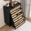 Commode 5 tiroirs en rotin, 44 po