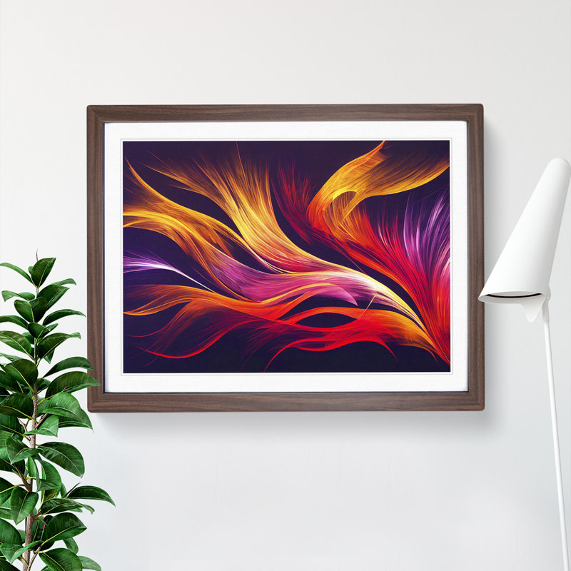 Tremendous Modern Abstract Art - Single Picture Frame Print, 34cm H x 46cm W x 2cm D, Walnut