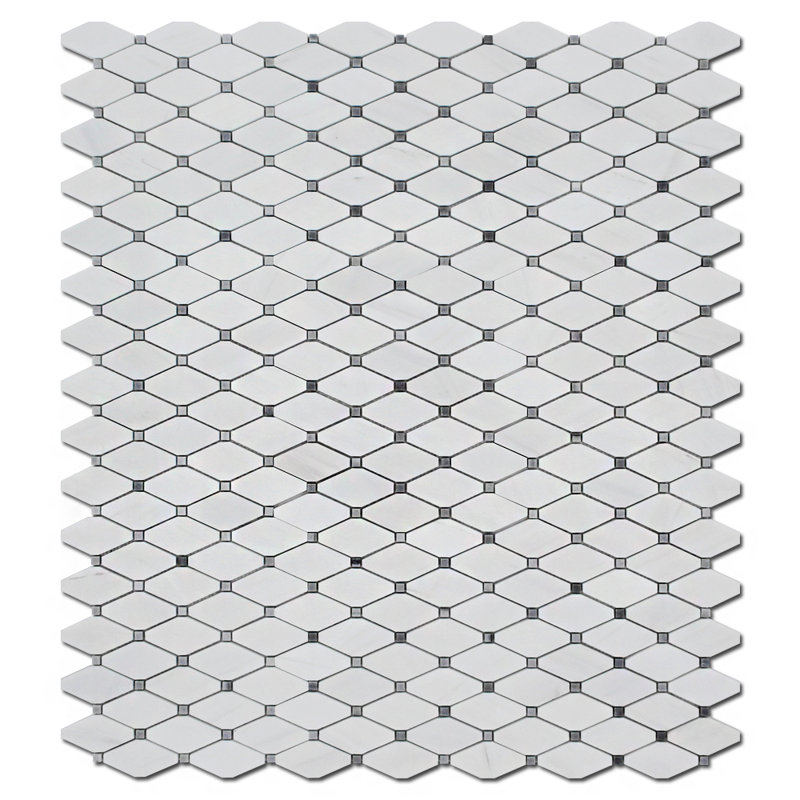 CLIPPED DIAMOND POLISHED, Bianco Dolomite/Gray