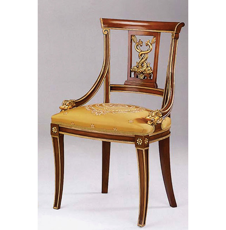Solid Wood Side Chair in Brown