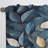 Beige And Blue Minimalism Leaves Collage - Traditional Velvet Curtain - Room Darkening - 1 panel-107827054