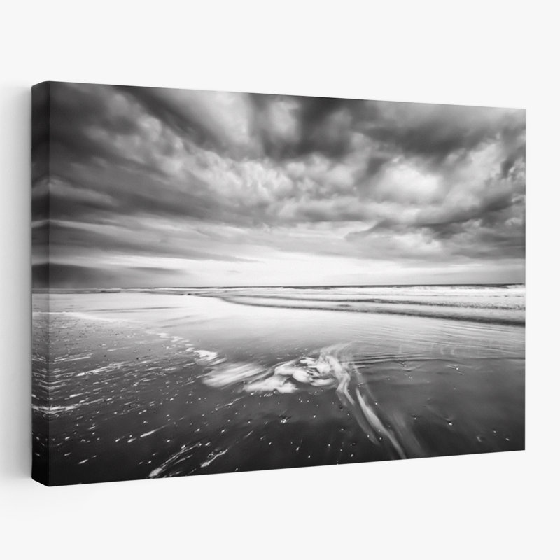 Ebb Tide Beache, nuage, océan, art côtier, art abstrait, contemporain, H 36 po x l 24 po
