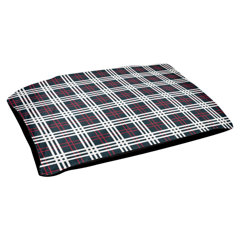 Coussin de luxe d’extérieur Houston football, Petit (l 28 po x P 18 po x P 4 po), Bleu foncé acier / rouge bataille / blanc