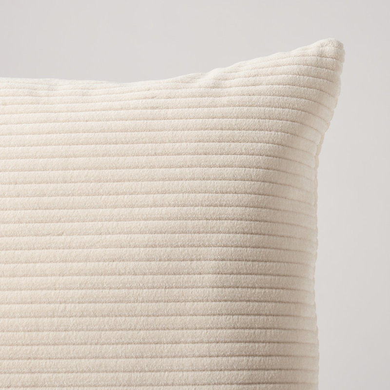 Wyatt Corduroy Throw Pillow, 18" x 18", Buff