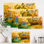 «Green Trees By The Riverside pendant Evening Glow», peinture sur toile-60161318-60161323