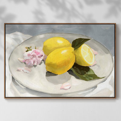 «Lemons on a Plate II», reproduction sur toile flottante