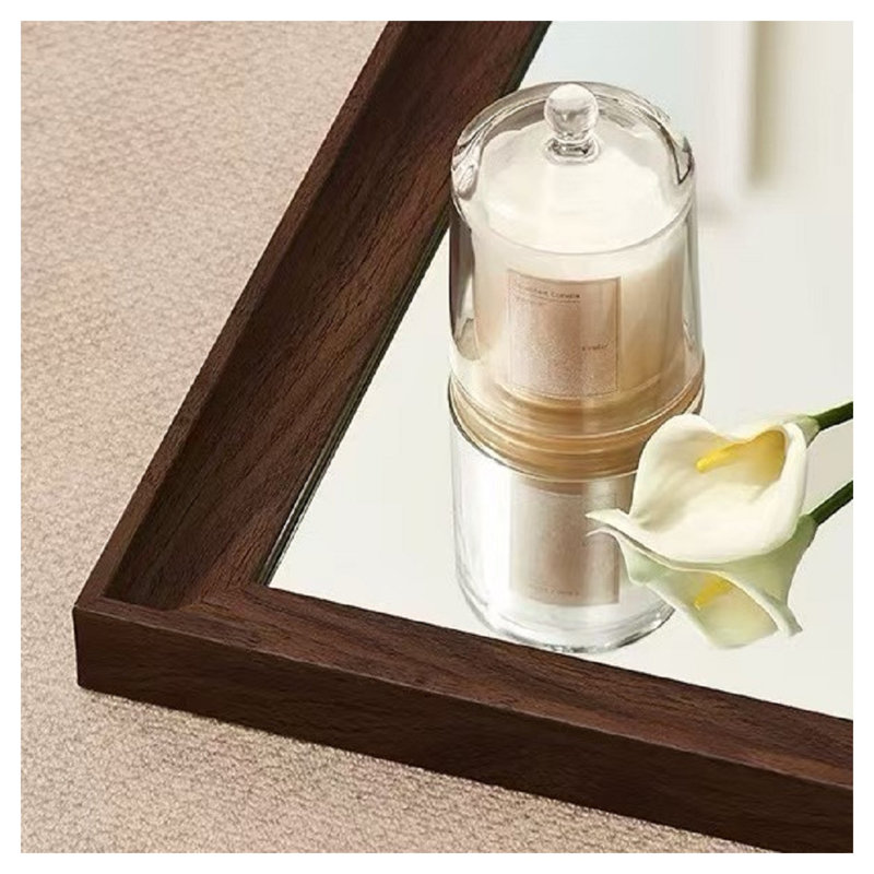Miroir pleine grandeur mural, 70 po x 31 po, cadre en faux bois au fini brun
