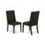Ensemble de table de cuisine 7 pièces comprenant une table à manger rectangulaire avec pieds en V et 6 chaises de salle à manger Parson en tissu lin noir, 91 x 152 cm (36 x 60 pouces).-1488947744-1488947746-1488947747
