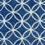 Tapis en laine bleu et blanc à motif géométrique touffeté à la main-583016636