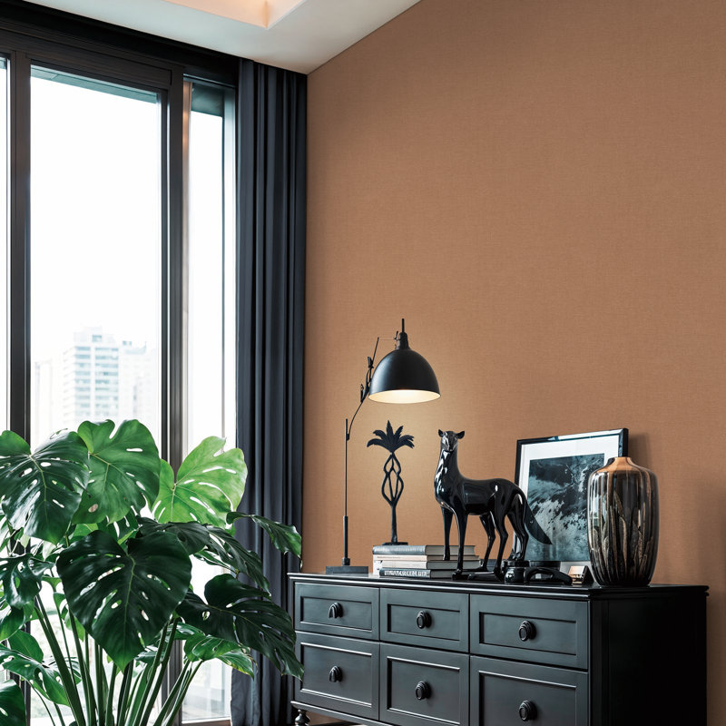 Havana 2 Collection Mottled Plain Wallpaper Roll, Orange