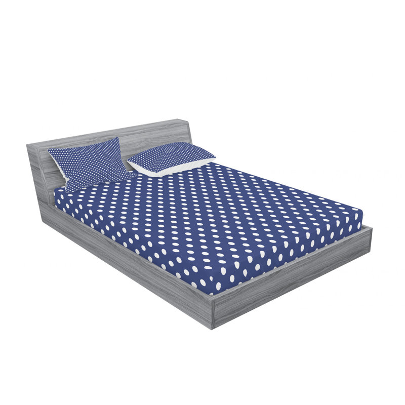 Ensemble de draps marin tile pois, Ensemble de draps pour lit double avec un drap-hou