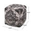 Pouf carré Sellek, noir et beige