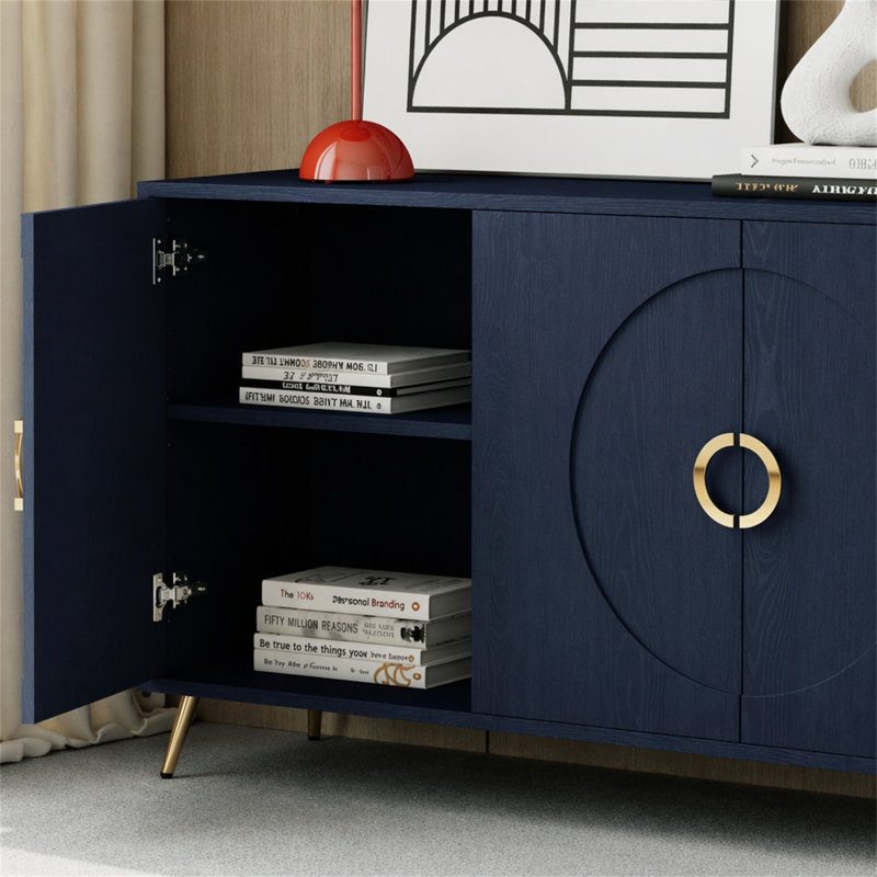 Armoire de rangement Buffet Modern, 31" H x 59.84" W x 15.74" D, Navy Blue