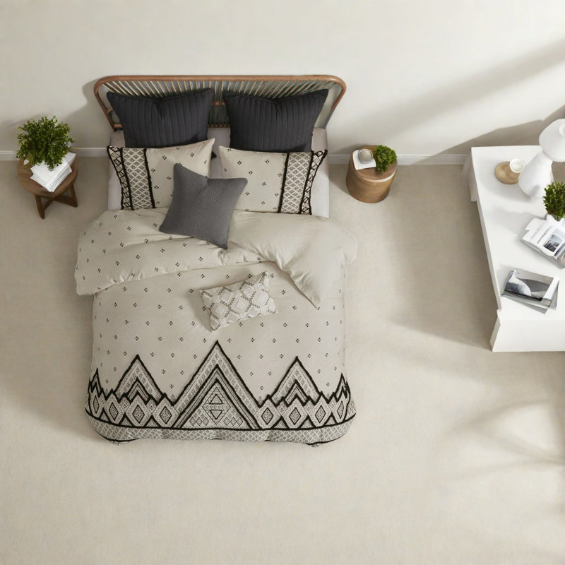 Premium Cotton Blend Bedding Sets, Modern-boho Design For Home