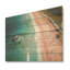 Vue aérienne de la plage bleue et rose III - Plage et océan sur bois-402146207