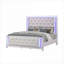 Ensemble de chambre à coucher 5 pièces laqué ivoire contemporain d'inspiration opium très grand avec lumières DEL | Bois | Ivoire