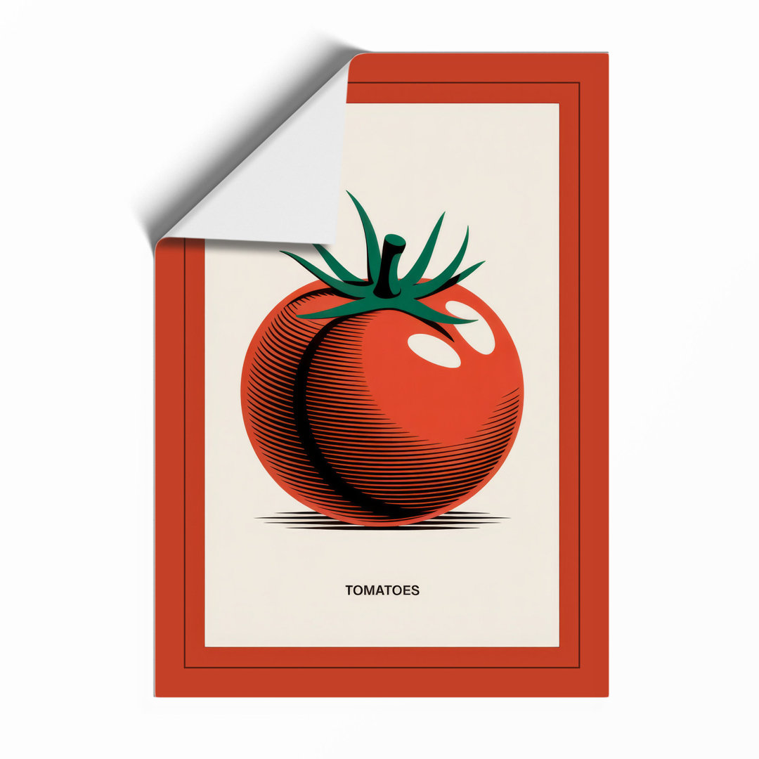 Single Ripe Tomato Vintage Framed Art Print