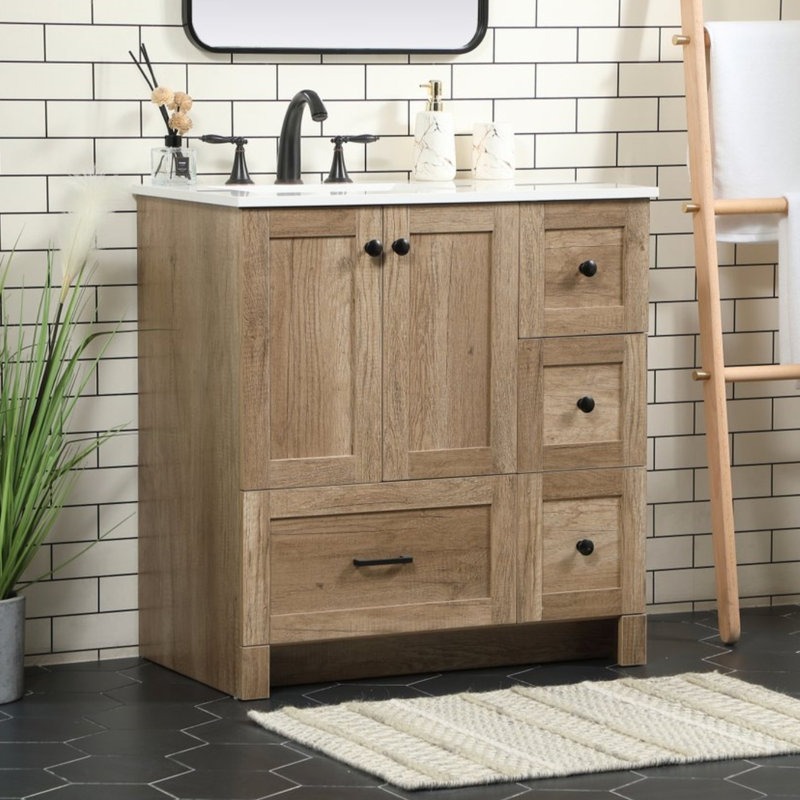 Ensemble de meuble-lavabo simple 32 po Soma, Chêne naturel