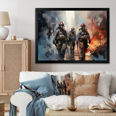 Fireman Heroes In Action II - Fireman Wall Art