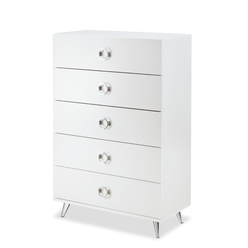 Commode à cinq tiroirs, Blanc