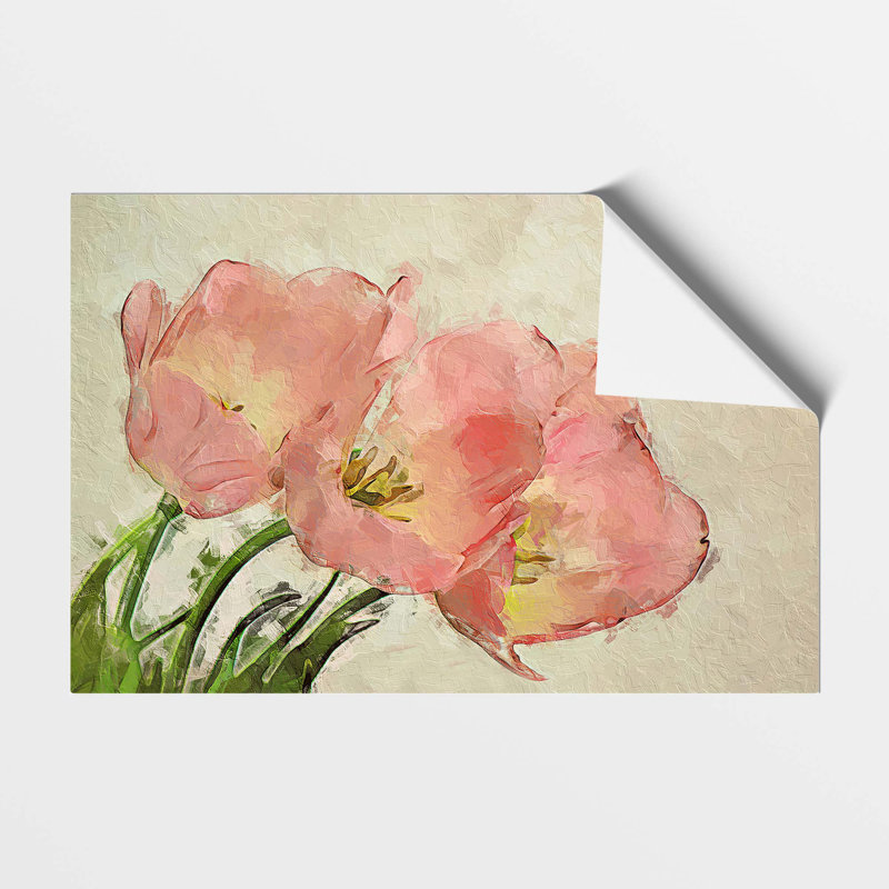 Pink Tulip Art - Frameless Print, 42 cm H x 59.4 cm W