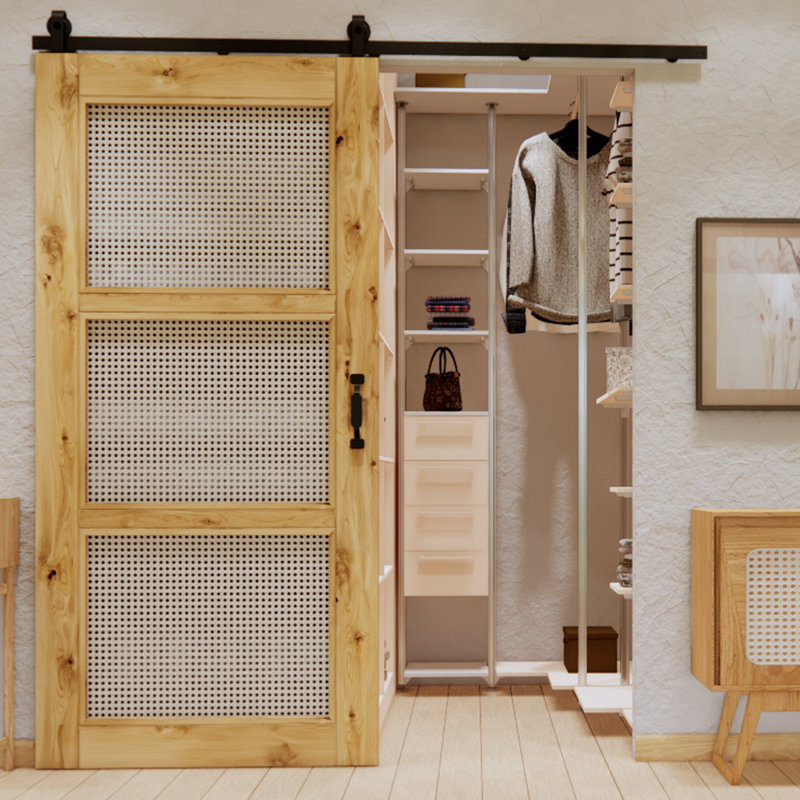 Aloizas Oak with Rattan Barn Door, Natural Oil
