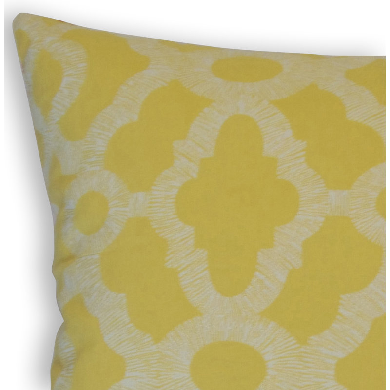 Nojus Geometric Square Pillow Cover & Insert, Height(18") x Width(18"), Daffodil
