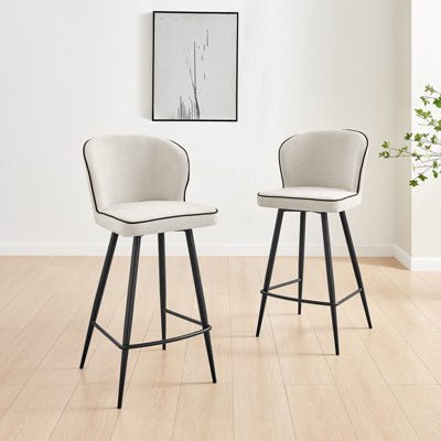 Ansel Breakfast Bar Stool - Luxury Fabric Upholstered Sleek Modern Design