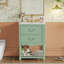 Meuble-lavabo de 24 po avec lavabo en céramique, armoire de salle de bain avec deux tiroirs à fermeture en douceur et une tablette ouverte-1046764810