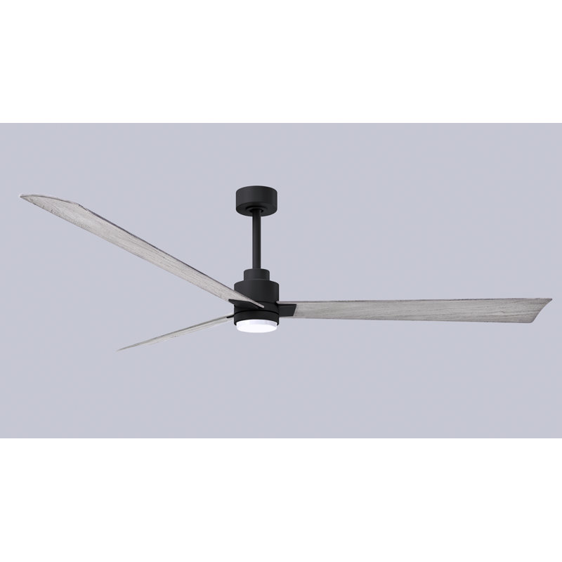 Alessandra Ceiling Fan, Barn Wood Tone, Matte Black, 72"