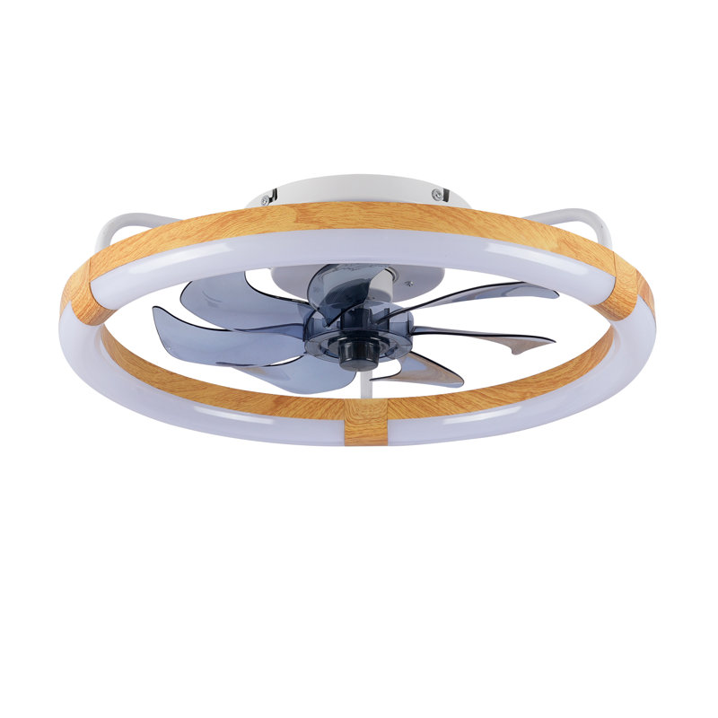 Ventilateur de plafond encastré moderne de 20 pouces avec lumière DEL à intensité variable, télécommande et moteur à courant continu réversible