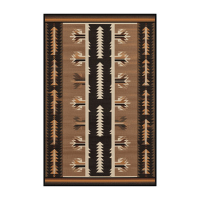 Washable Arrowhead Geometry Southwestern Area Rug
