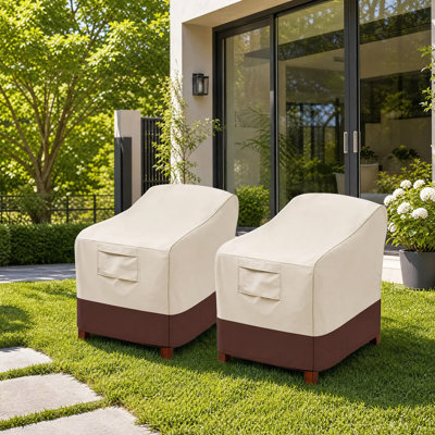 Ensemble de 2 housses de chaise d'extérieur imperméables et robustes Oxford 600D