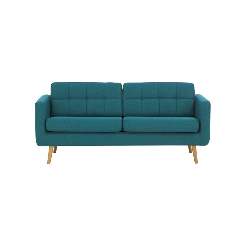 Schuster 3 Seater Upholstered Sofa, Blue