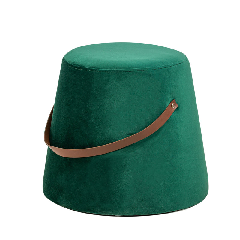 Brunner with Rope Pouf, Green Velvet