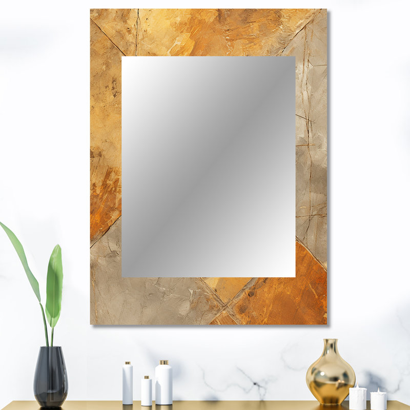 Or mosaïque mosaïque abstraite - miroir mural abstrait, miroir décoratif moderne et contemporain, impression d'art en métal