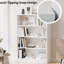 Bibliothèque moderne en bois à 4 tablettes avec tablettes réglables, parfaite pour le rangement dans la chambre à coucher, le bureau et le salon